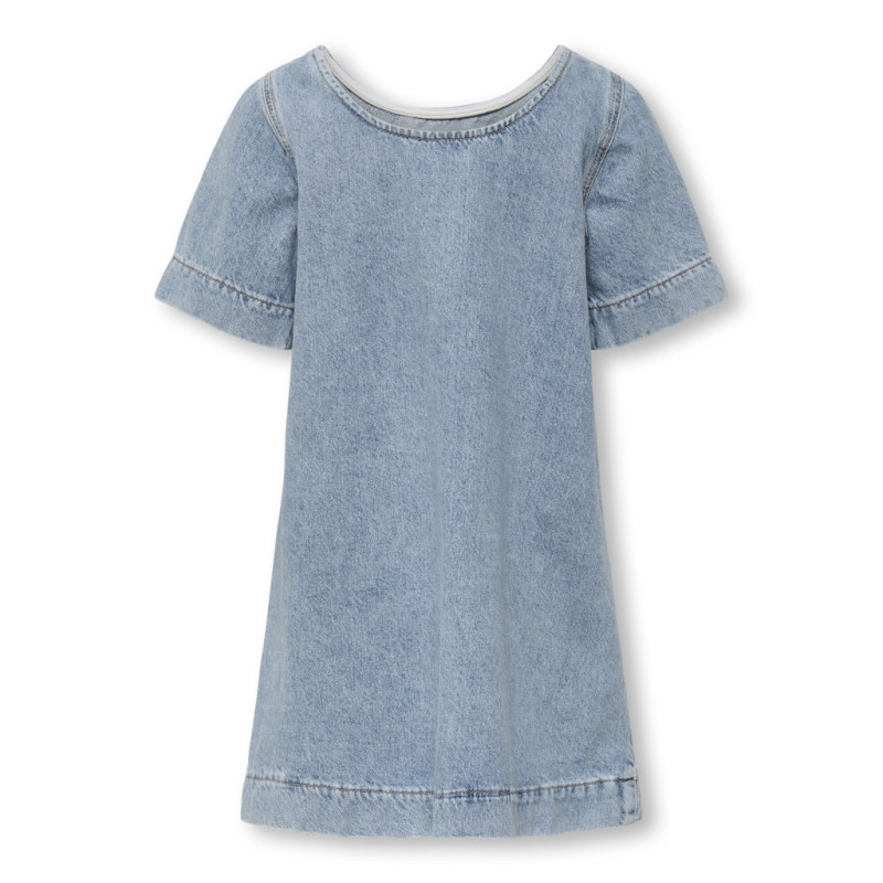 KIDS ONLY Gigi Denim Kjole Med Sløjfer - Light Blue Denim