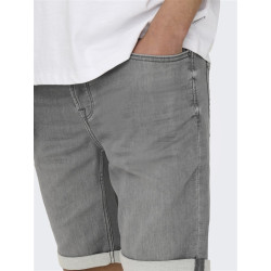 ONLY & SONS Ply Denim Shorts - Grey Denim