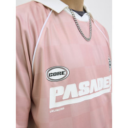 JACK & JONES CORE Retreat Mesh Polo - Pink Icing / Grey Flannel