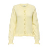 JDY Letty L/S Strik Cardigan Med Flæser - Pastel Yellow