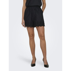 ONLY Lou Life Broderede Shorts - Sort