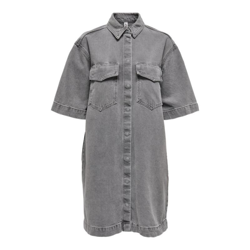 ONLY Sophie S/S Oversized Denim Kjole - Medium Grey Denim