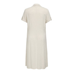 ONLY CARMAKOMA Siesta S/S Midaxi Hør Kjole - Moonbeam ONLY CARMAKOMA Siesta S/S Midaxi Hør Kjole - Moonbeam