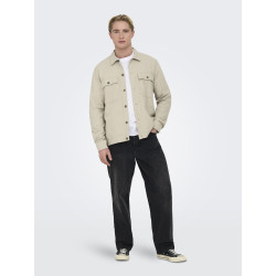 ONLY & SONS Kenneth Hør Overshirt - Silver Lining ONLY & SONS Kenneth Hør Overshirt - Silver Lining