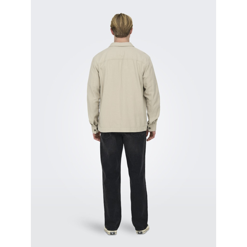 ONLY & SONS Kenneth Hør Overshirt - Silver Lining ONLY & SONS Kenneth Hør Overshirt - Silver Lining