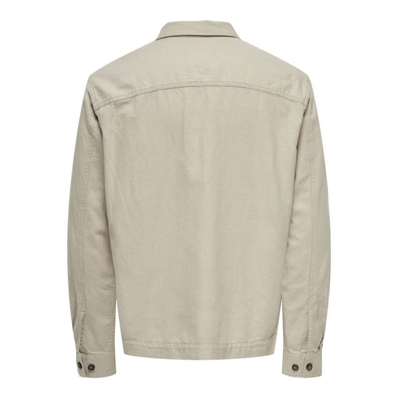 ONLY & SONS Kenneth Hør Overshirt - Silver Lining ONLY & SONS Kenneth Hør Overshirt - Silver Lining