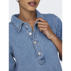 ONLY Gry S/S Denim Kjole - Light Blue Denim