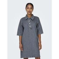 ONLY Gry S/S Denim Kjole - Grey Denim
