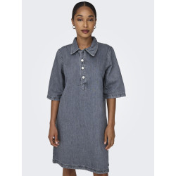 ONLY Gry S/S Denim Kjole - Grey Denim