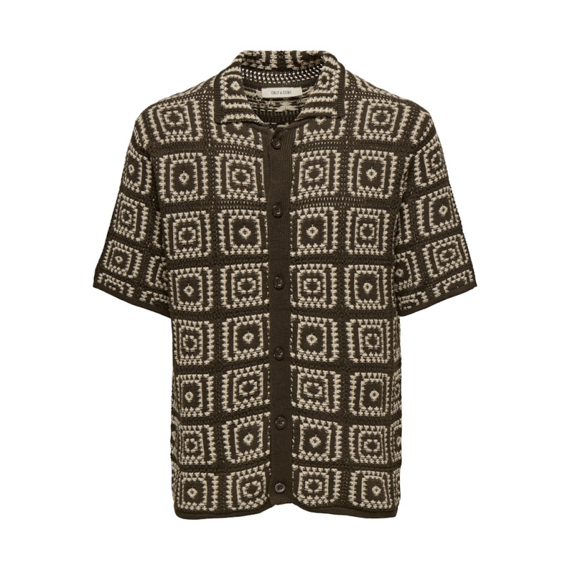 ONLY & SONS Bart Rlx 5 Strik Skjorte - Demitasse