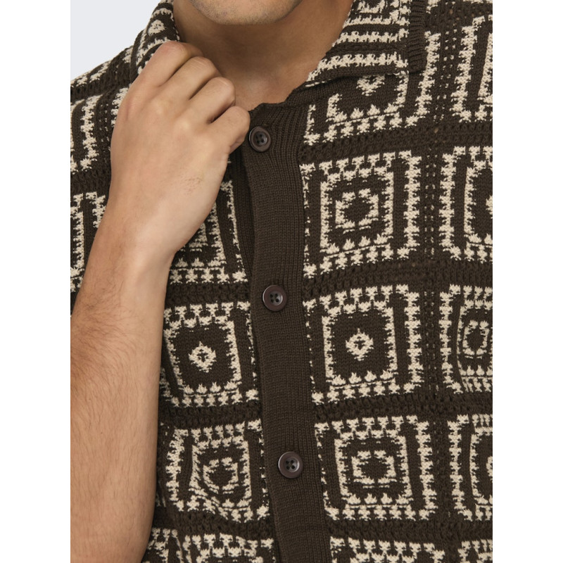 ONLY & SONS Bart Rlx 5 Strik Skjorte - Demitasse