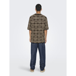 ONLY & SONS Bart Rlx 5 Strik Skjorte - Demitasse