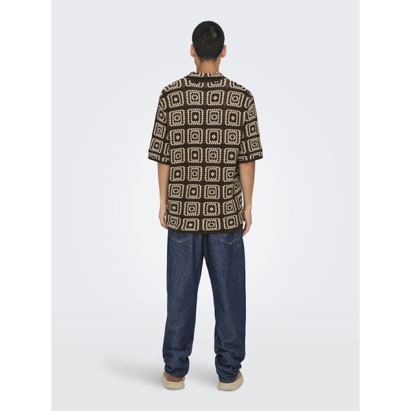 ONLY & SONS Bart Rlx 5 Strik Skjorte - Demitasse