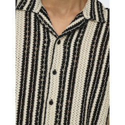 ONLY & SONS Dani Hæklet Skjorte - Cloud Dancer / Sort