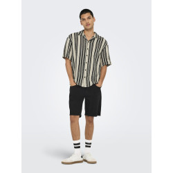 ONLY & SONS Dani Hæklet Skjorte - Cloud Dancer / Sort