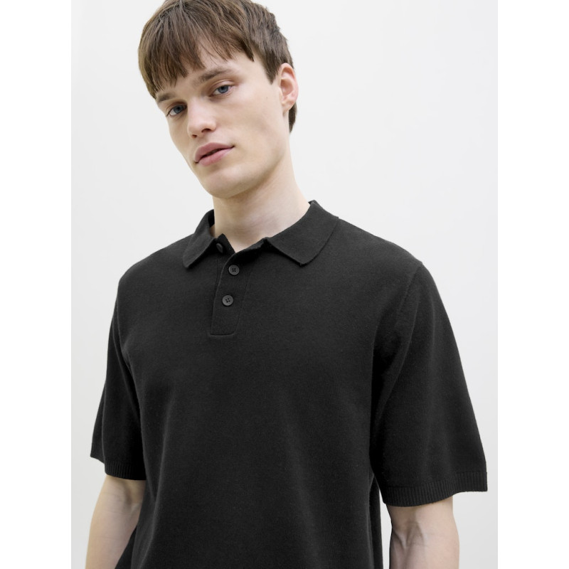 JJ REBEL Callum Strik Polo S/S - Sort