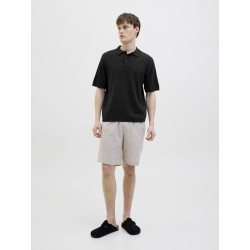 JJ REBEL Callum Strik Polo S/S - Sort