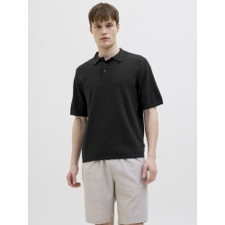 JJ REBEL Callum Strik Polo S/S - Sort