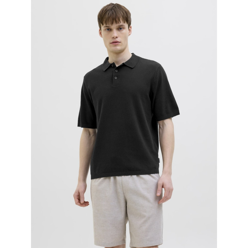 JJ REBEL Callum Strik Polo S/S - Sort