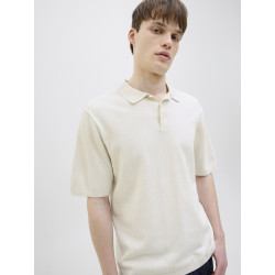JJ REBEL Callum Strik Polo S/S - Cloud Dancer