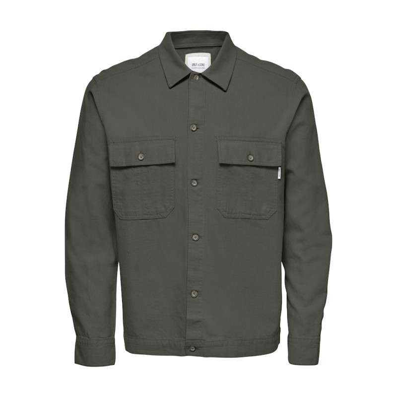 ONLY & SONS Kenneth Hør Overshirt - Kambaba ONLY & SONS Kenneth Hør Overshirt - Kambaba