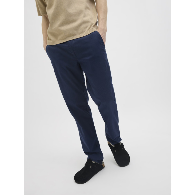 JJ REBEL Boliver Sunny Chino Hør Bukser - Navy Blazer