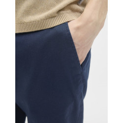 JJ REBEL Boliver Sunny Chino Hør Bukser - Navy Blazer