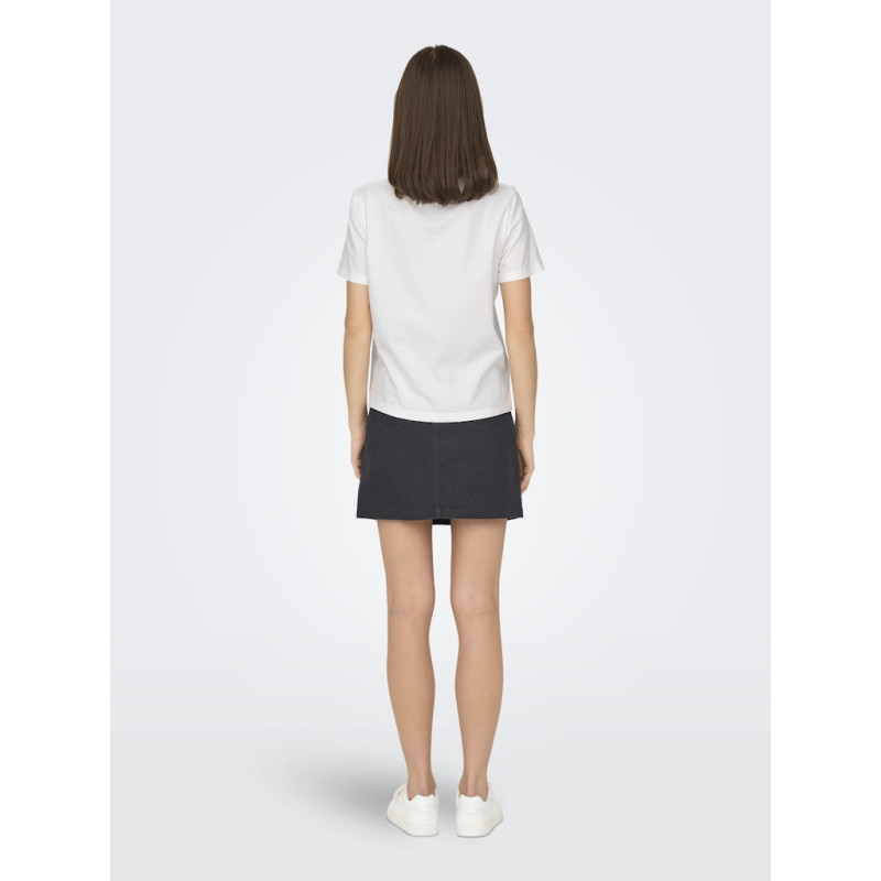 JDY Selma S/S T-shirt Med Hæklet Lomme - Cloud Dancer
