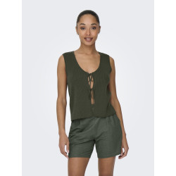 JDY Alexandra S/L Vendbar Binde Top - Beluga