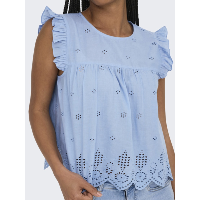 ONLY Silla Flæse Top - Bel Air Blue