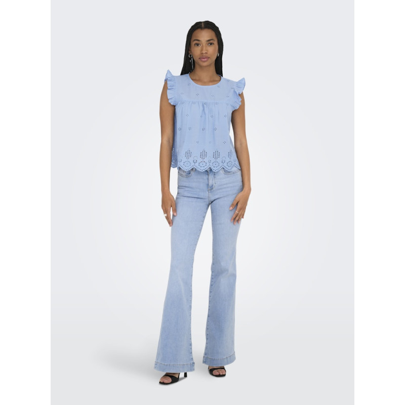 ONLY Silla Flæse Top - Bel Air Blue