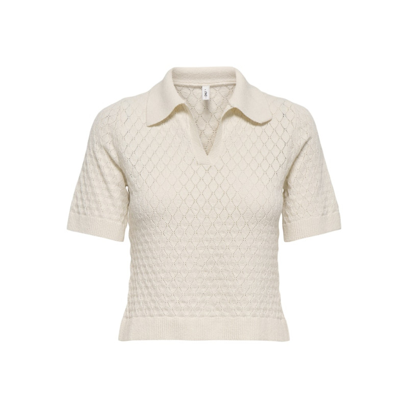 ONLY Cosima S/S Strik Polo - Birch