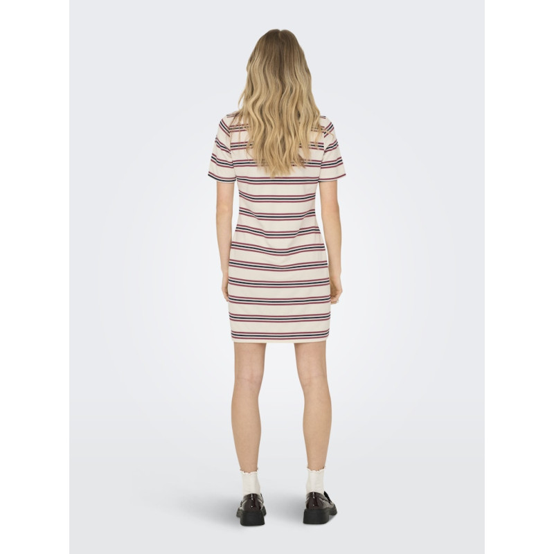 ONLY Evie S/S Polo Kjole - Antique White ONLY Evie S/S Polo Kjole - Antique White