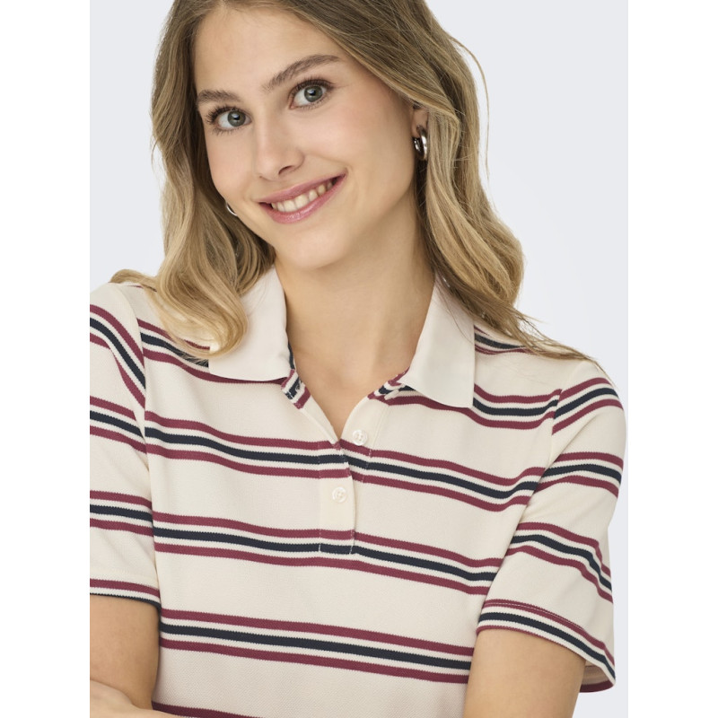 ONLY Evie S/S Polo Kjole - Antique White ONLY Evie S/S Polo Kjole - Antique White