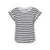 ONLY Grape S/S Flæse T-shirt - Bright White / Black Stripes
