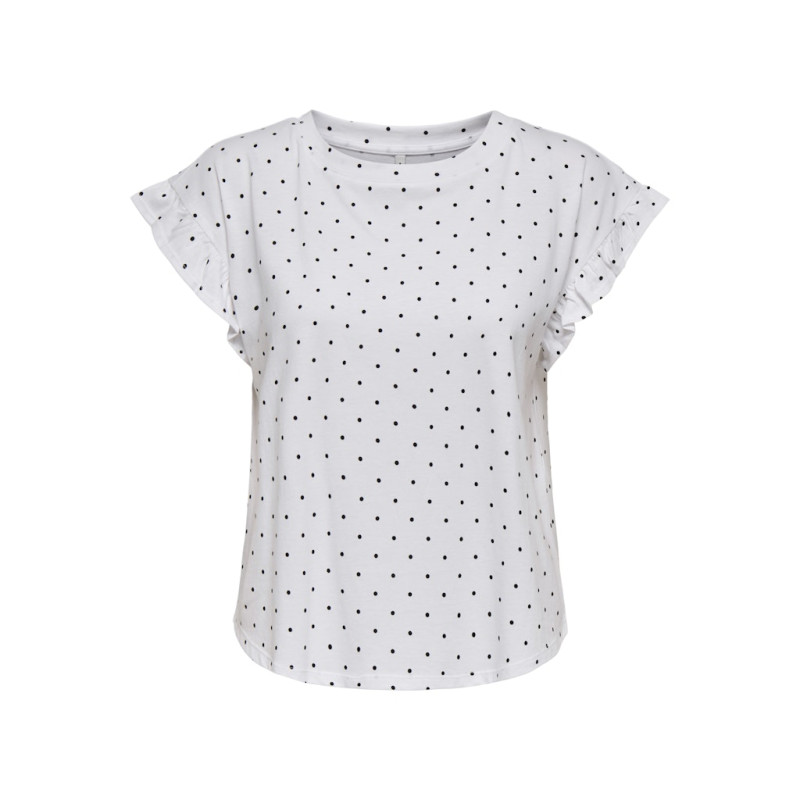 ONLY Grape S/S Flæse T-shirt - Bright White / Dottie Dots