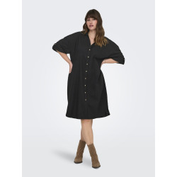 ONLY CARMAKOMA Coco S/S Skjortekjole - Sort