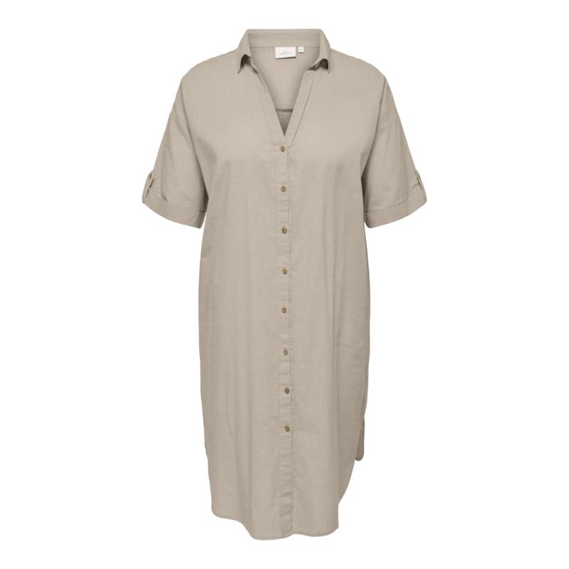ONLY CARMAKOMA Coco S/S Skjortekjole - Feather Gray ONLY CARMAKOMA Coco S/S Skjortekjole - Feather Gray
