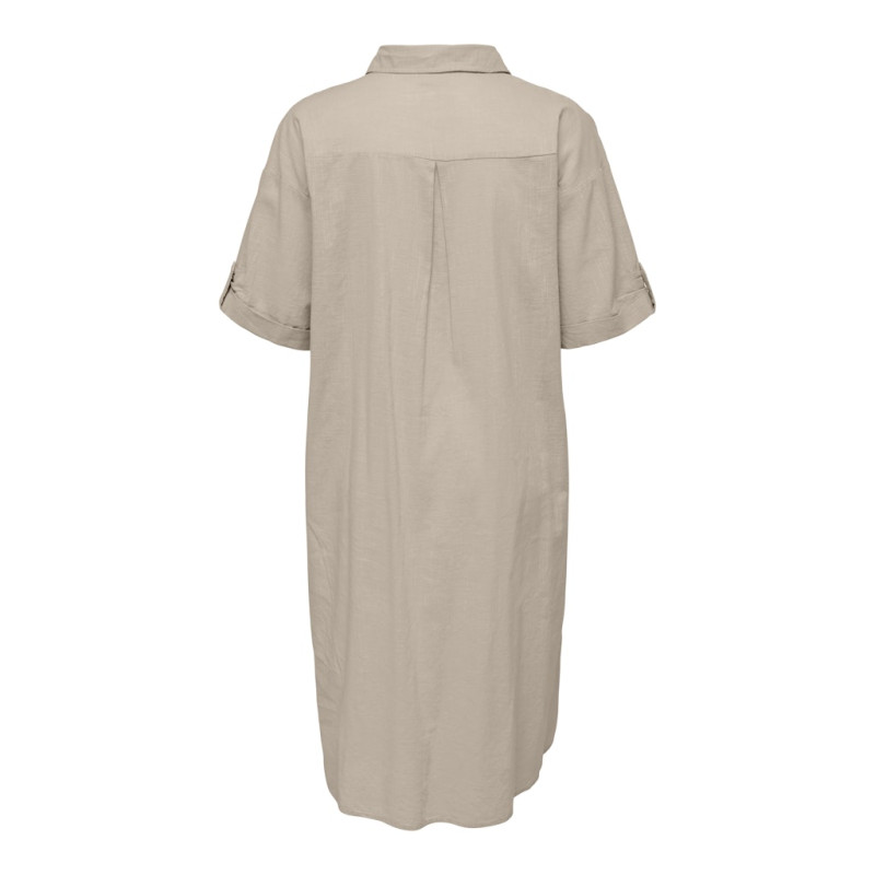 ONLY CARMAKOMA Coco S/S Skjortekjole - Feather Gray ONLY CARMAKOMA Coco S/S Skjortekjole - Feather Gray