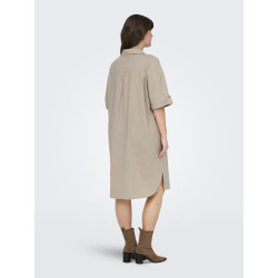 ONLY CARMAKOMA Coco S/S Skjortekjole - Feather Gray ONLY CARMAKOMA Coco S/S Skjortekjole - Feather Gray