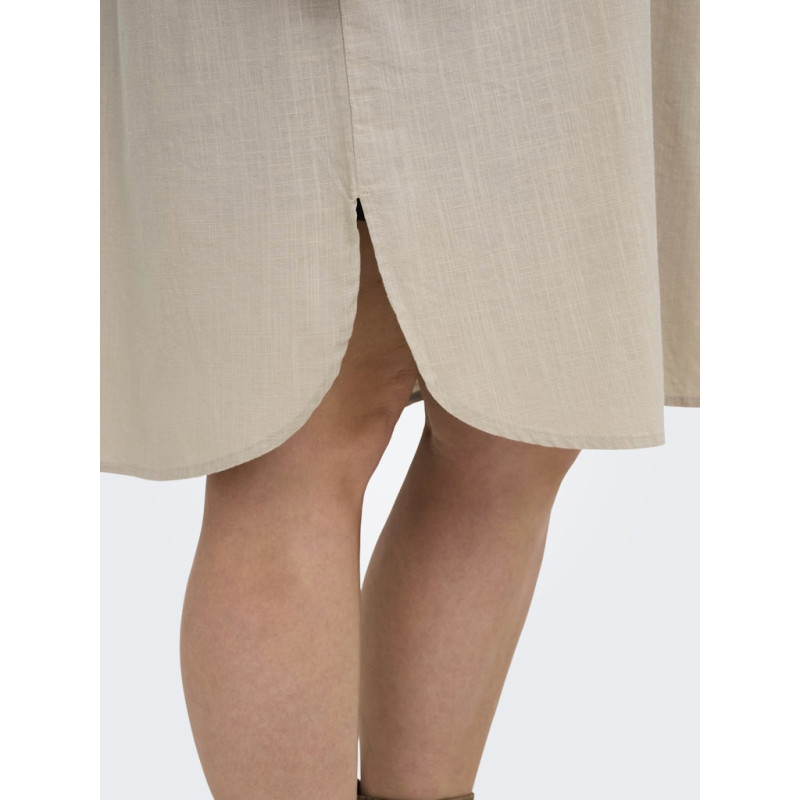 ONLY CARMAKOMA Coco S/S Skjortekjole - Feather Gray ONLY CARMAKOMA Coco S/S Skjortekjole - Feather Gray