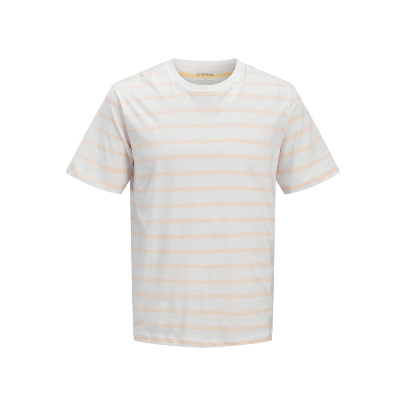JJ REBEL Pike Stribet T-shirt - Apricot Ice JJ REBEL Pike Stribet T-shirt - Apricot Ice