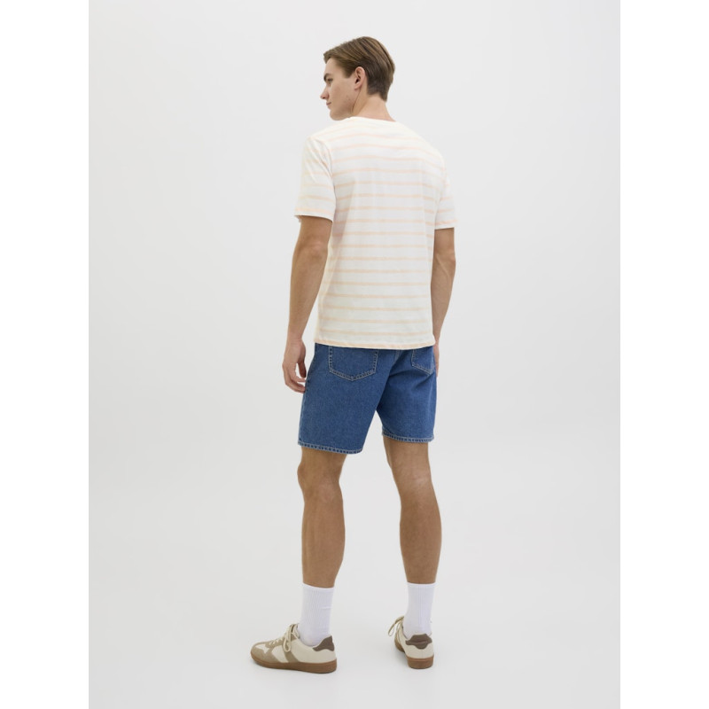 JJ REBEL Pike Stribet T-shirt - Apricot Ice JJ REBEL Pike Stribet T-shirt - Apricot Ice