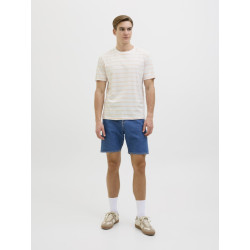 JJ REBEL Pike Stribet T-shirt - Apricot Ice JJ REBEL Pike Stribet T-shirt - Apricot Ice