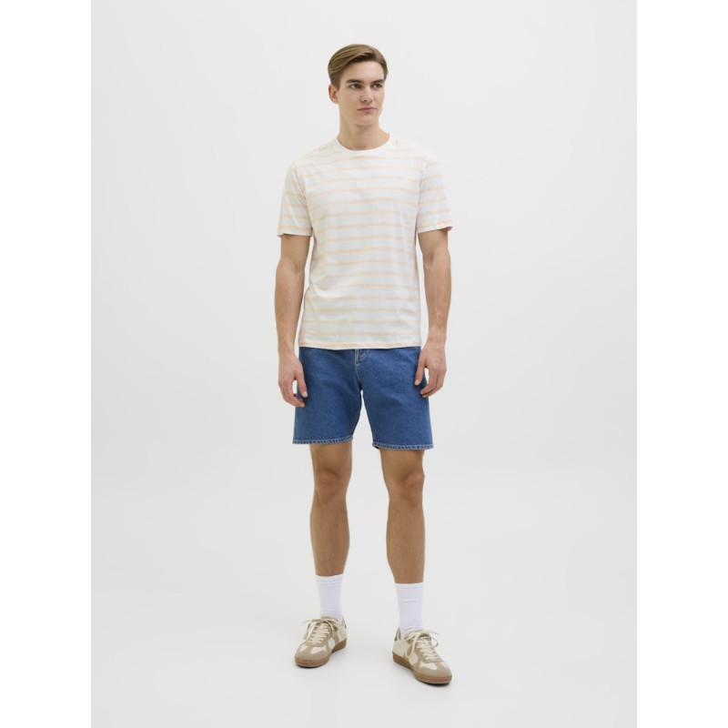 JJ REBEL Pike Stribet T-shirt - Apricot Ice JJ REBEL Pike Stribet T-shirt - Apricot Ice