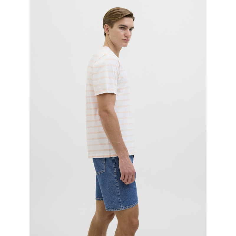 JJ REBEL Pike Stribet T-shirt - Apricot Ice JJ REBEL Pike Stribet T-shirt - Apricot Ice