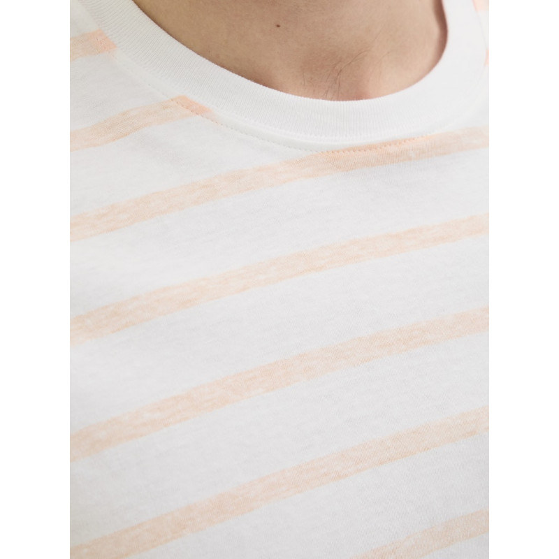 JJ REBEL Pike Stribet T-shirt - Apricot Ice JJ REBEL Pike Stribet T-shirt - Apricot Ice