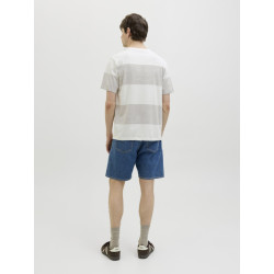 JJ REBEL Pike Stribet T-shirt - Crockery