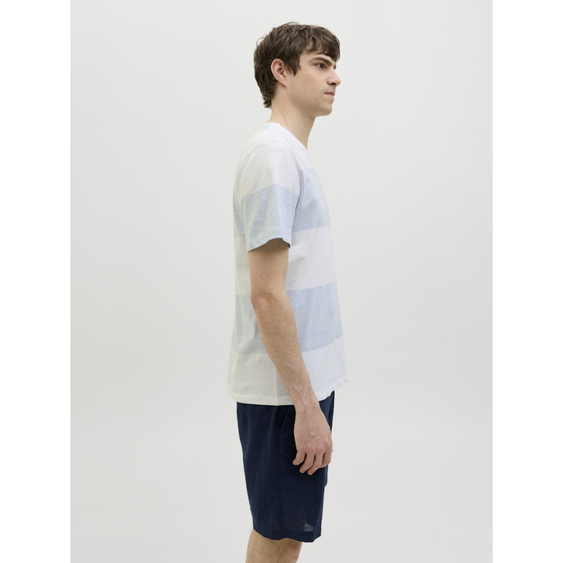 JJ REBEL Pike Stribet T-shirt - Chambray Blue JJ REBEL Pike Stribet T-shirt - Chambray Blue