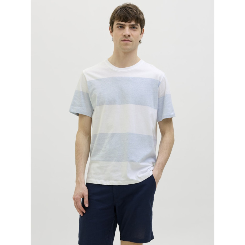 JJ REBEL Pike Stribet T-shirt - Chambray Blue JJ REBEL Pike Stribet T-shirt - Chambray Blue